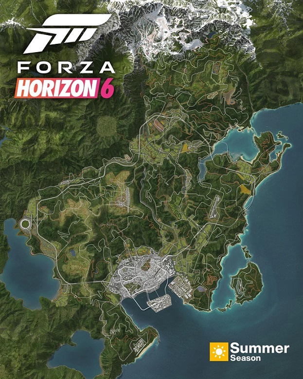نقشه کامل Forza Horizon 6 لو رفت